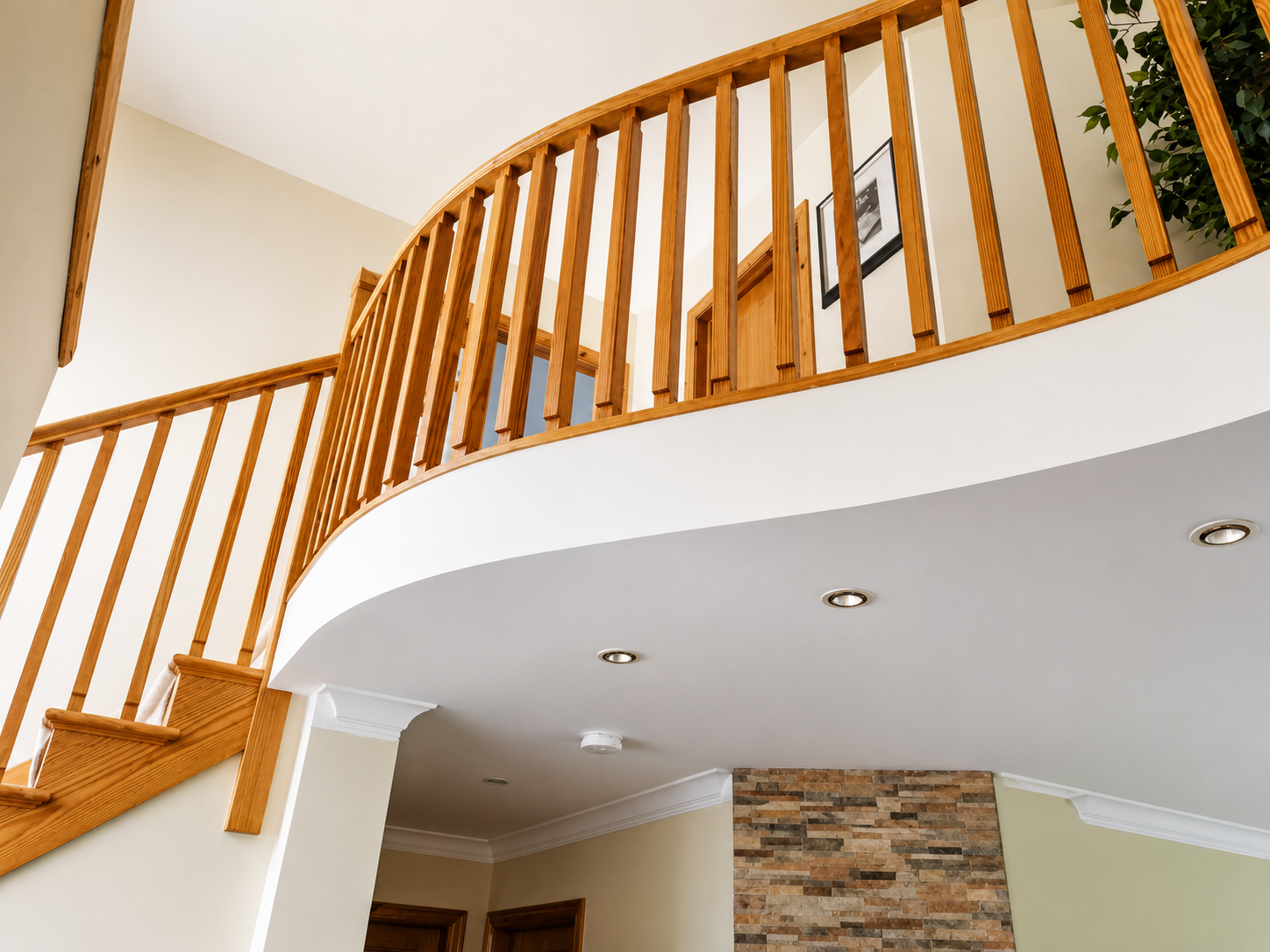 Mezzanine staircase in Farrow & Ball — Bangor