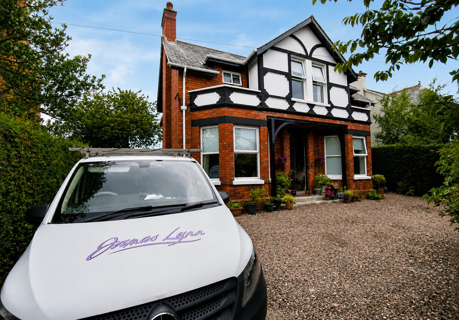 Tudor-style house in Dulux Weathershield — Bangor